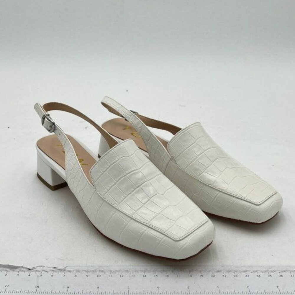YDN Women Closed Square Toe Block Low Heels Slingback Formal Loafer Dressy Shoes - Picture 4 of 8